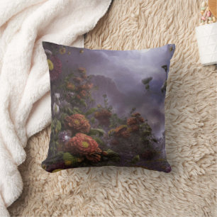 Fantasy Moonlight Magical Garden Landscape Jigsaw  Cushion