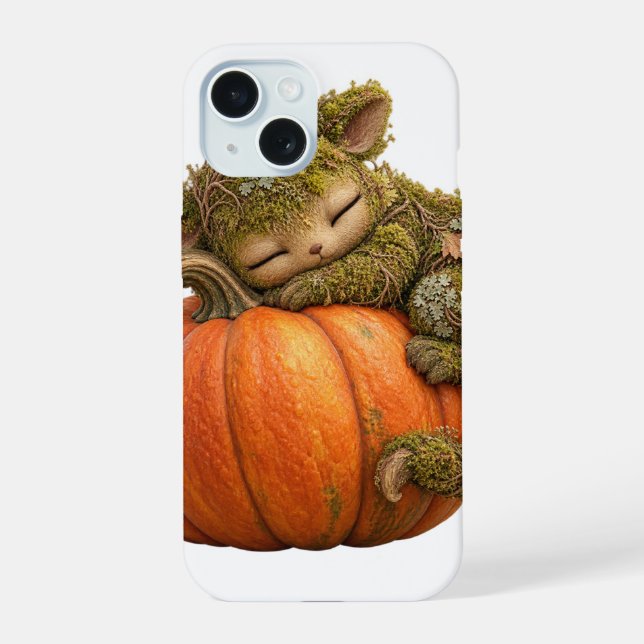 Fantasy Moss Creature Hugging Pumpkin Phone Case (Back)