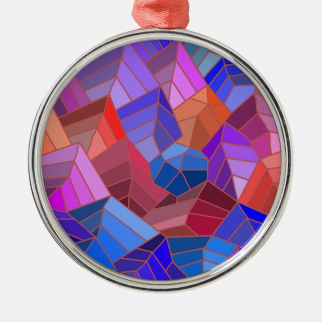 Fantasy Mountains View from the Sky Metal Tree Decoration (Front)