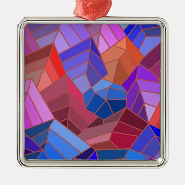 Fantasy Mountains View from the Sky Metal Tree Decoration (Front)