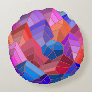 Fantasy Mountains View from the Sky Round Cushion