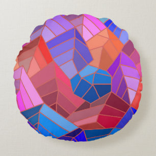 Fantasy Mountains View from the Sky Round Cushion