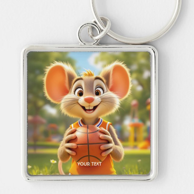 Fantasy Mouse Basketball Field Key Ring (Front)