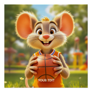 Fantasy Mouse Basketball Field Poster