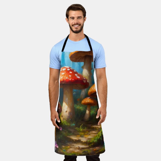 Fantasy Mushrom All-Over Print Apron (Worn)
