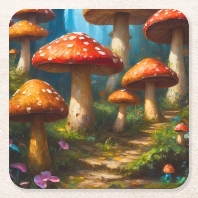 Fantasy Mushrom Paper Coaster (Front)