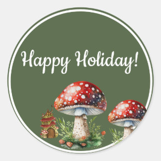Fantasy Mushroom Classic Round Sticker