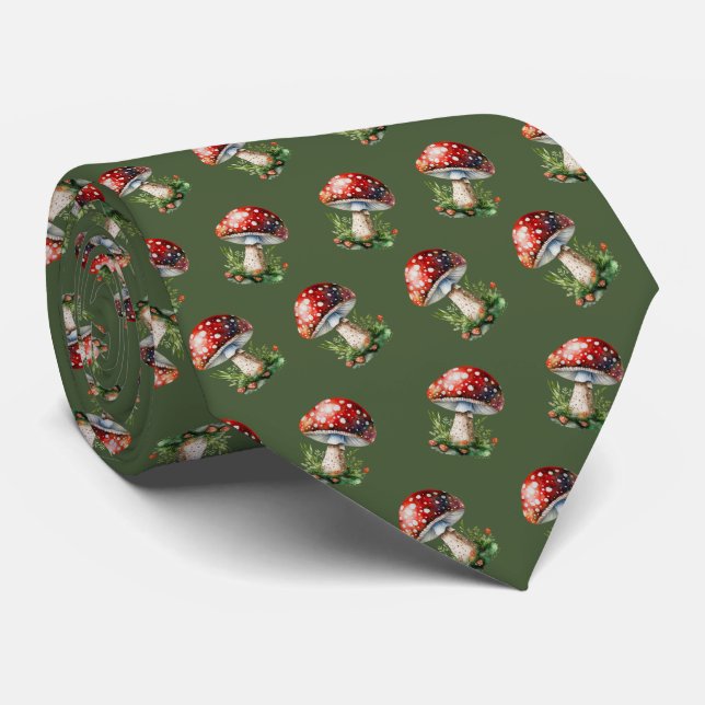 Fantasy Mushrooms Tie (Rolled)