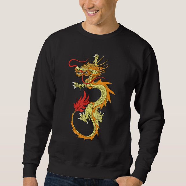 Fantasy Mystic Flying Chinese Dragon Sweatshirt (Front)