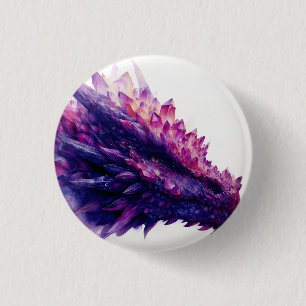 Fantasy Mystical Amethyst Crystal Dragon Beast 3 Cm Round Badge