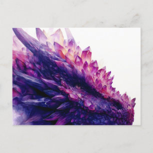 Fantasy Mystical Amethyst Crystal Dragon Beast Holiday Postcard