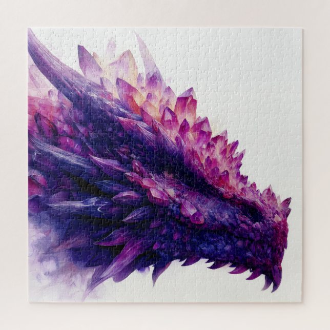 Fantasy Mystical Amethyst Crystal Dragon Beast Jigsaw Puzzle (Vertical)