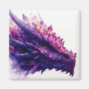 Fantasy Mystical Amethyst Crystal Dragon Beast Magnet