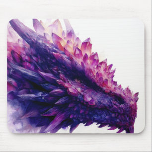 Fantasy Mystical Amethyst Crystal Dragon Beast Mouse Pad