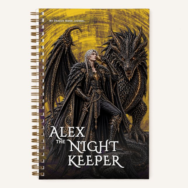 Fantasy Night Dragon Mythical Adventure Notebook (Front)