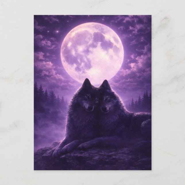 Fantasy Night Sky Wildlife Art Postcard (Front)