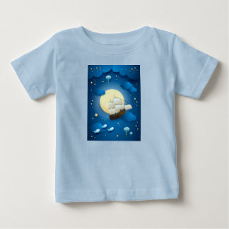 Fantasy Night with Flying Vessel Baby T-Shirt