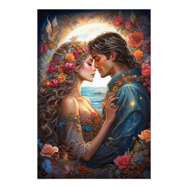 *~* Fantasy Ocean Couple Romantic AP51 Moonlight Photo Print (Front)