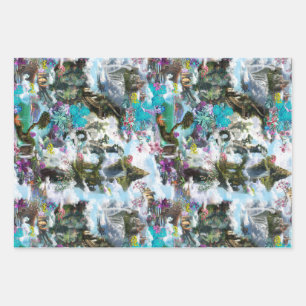 Fantasy Other worlds in the Clouds Medium  Wrapping Paper Sheet
