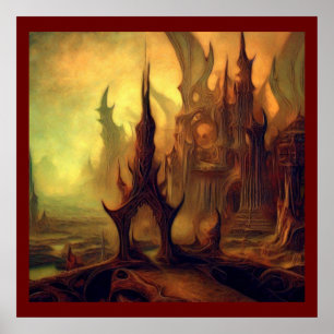 Fantasy Painting 10 - Evil Temple Poster