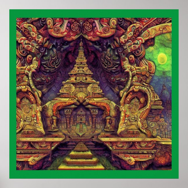 Fantasy Painting 1 - Temple Poster (Front)