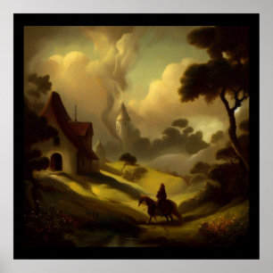 Fantasy Painting 2 - Mediaeval Landscape Poster