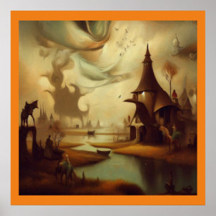 Fantasy Painting 3 - Mediaeval Landscape Poster