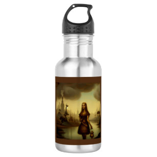 Fantasy Painting 4 - Girl Holding Lantern 532 Ml Water Bottle