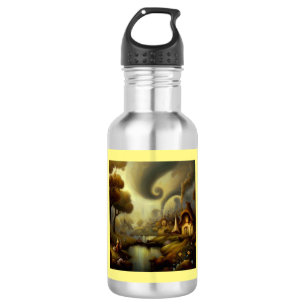 Fantasy Painting 5 - Village Landscape 532 Ml Water Bottle