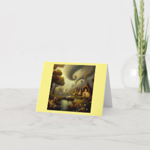 Fantasy Painting 5  - Village Landscape Card