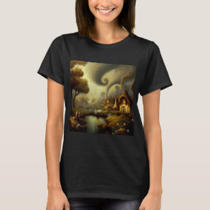 Fantasy Painting 5 - Village Landscape T-Shirt