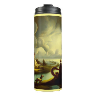 Fantasy Painting 6  - Village Landscape Thermal Tumbler