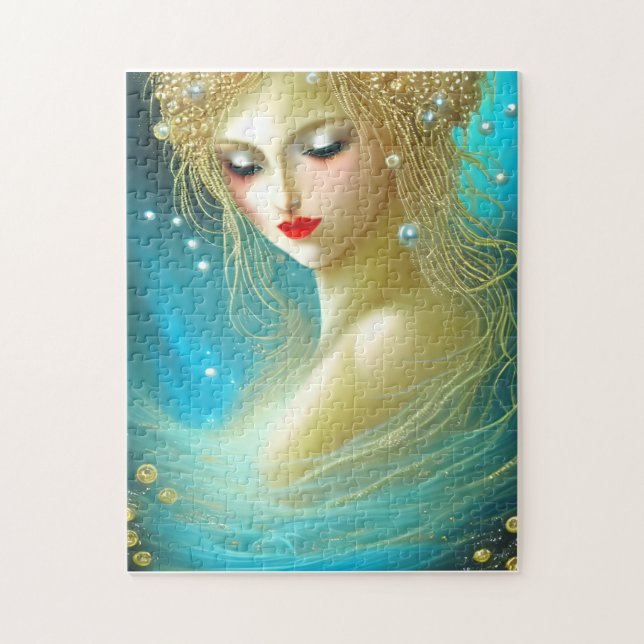 Fantasy Painting of a Woman Swimming with Exquisit Jigsaw Puzzle (Vertical)