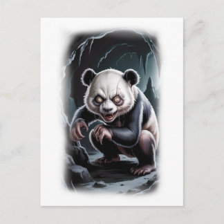 Fantasy Panda Parody Movie Character on a White Holiday Postcard