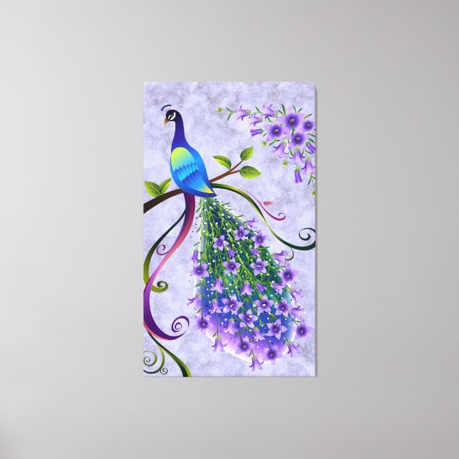 Fantasy Peacock  3 Panel Canvas Print (Front)