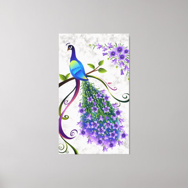 Fantasy Peacock  3 Panel Canvas Print (Front)