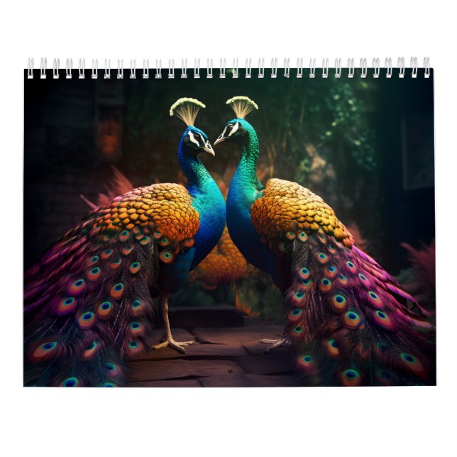 Fantasy Peacocks Calendar (Back)