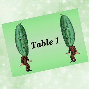 Fantasy Pickle Man Brown Suit Table Number