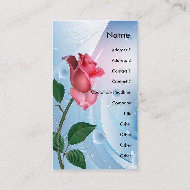 FANTASY PINK ROSE BUSINESS CARD (Front)