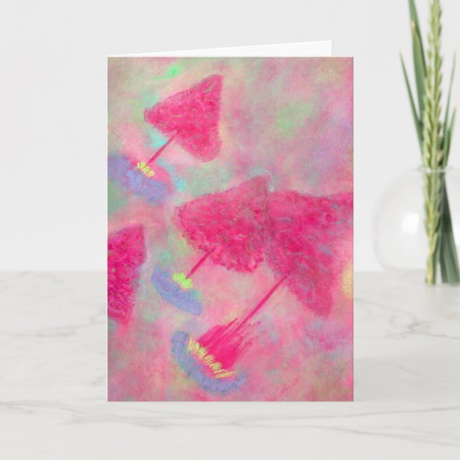 Fantasy Pink Trees Greeting Card (Front)