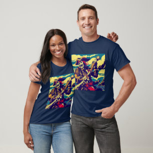 Fantasy Pirate Anime - Woodcut 1 T-Shirt