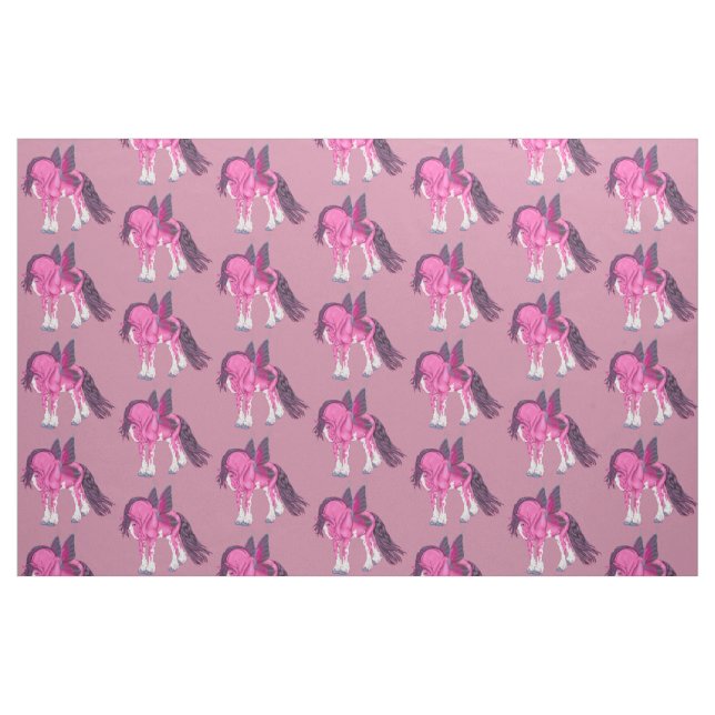 Fantasy Pixie Fairy Clydesdale Horse Fabric (Fat Quarter)