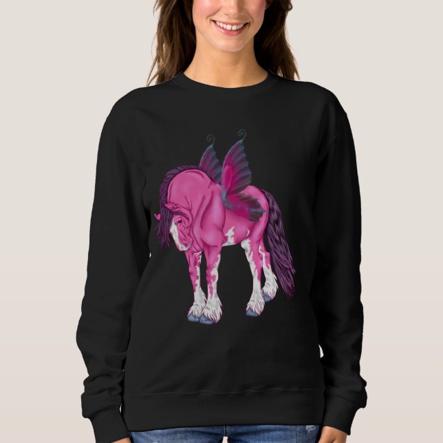 Fantasy Pixie Fairy Clydesdale Horse Sweatshirt (Front)