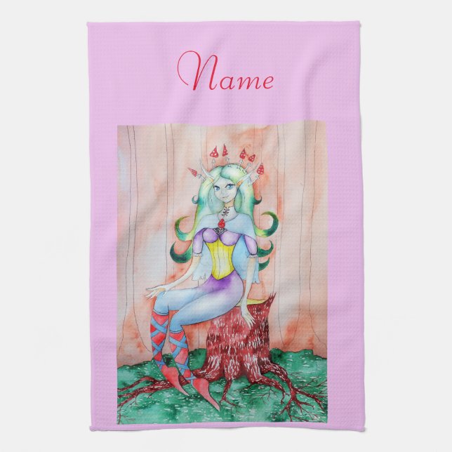 Fantasy Pixie Fairy Thunder_Cove Tea Towel (Vertical)