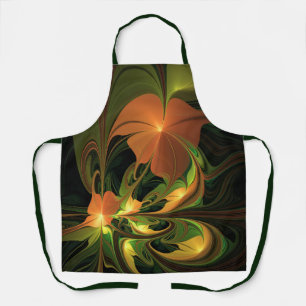 Fantasy Plant Abstract Green Rust Brown Fractal Apron