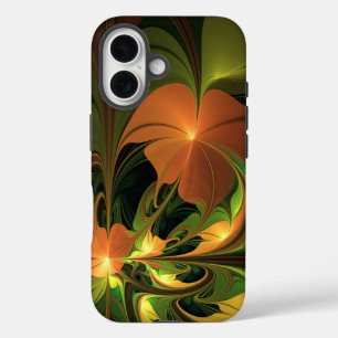 Fantasy Plant Abstract Green Rust Brown Fractal iPhone 16 Case