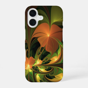 Fantasy Plant Abstract Green Rust Brown Fractal iPhone 16 Case