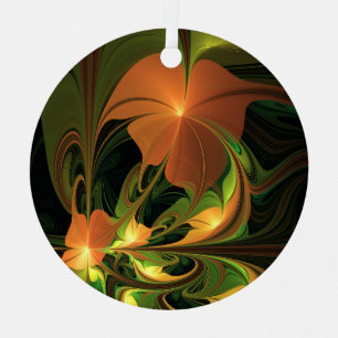 Fantasy Plant Abstract Green Rust Brown Fractal Metal Tree Decoration