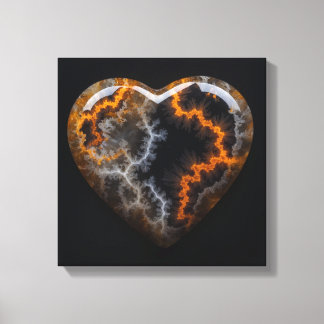 Fantasy Plume Agate Heart Canvas Print