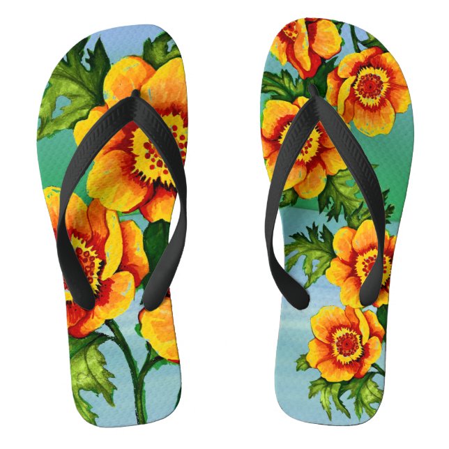 Fantasy Poppies   Jandals (Footbed)
